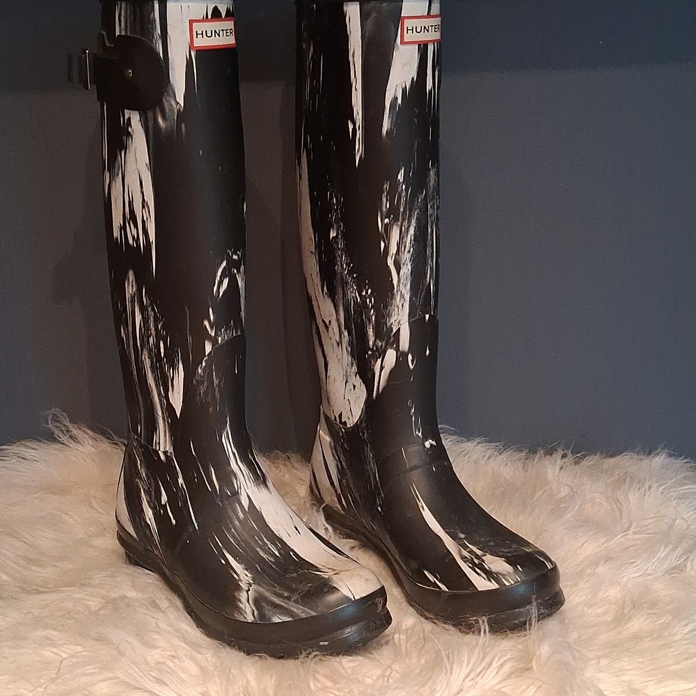 Hunter Limited Edition Marble Rain  Boots